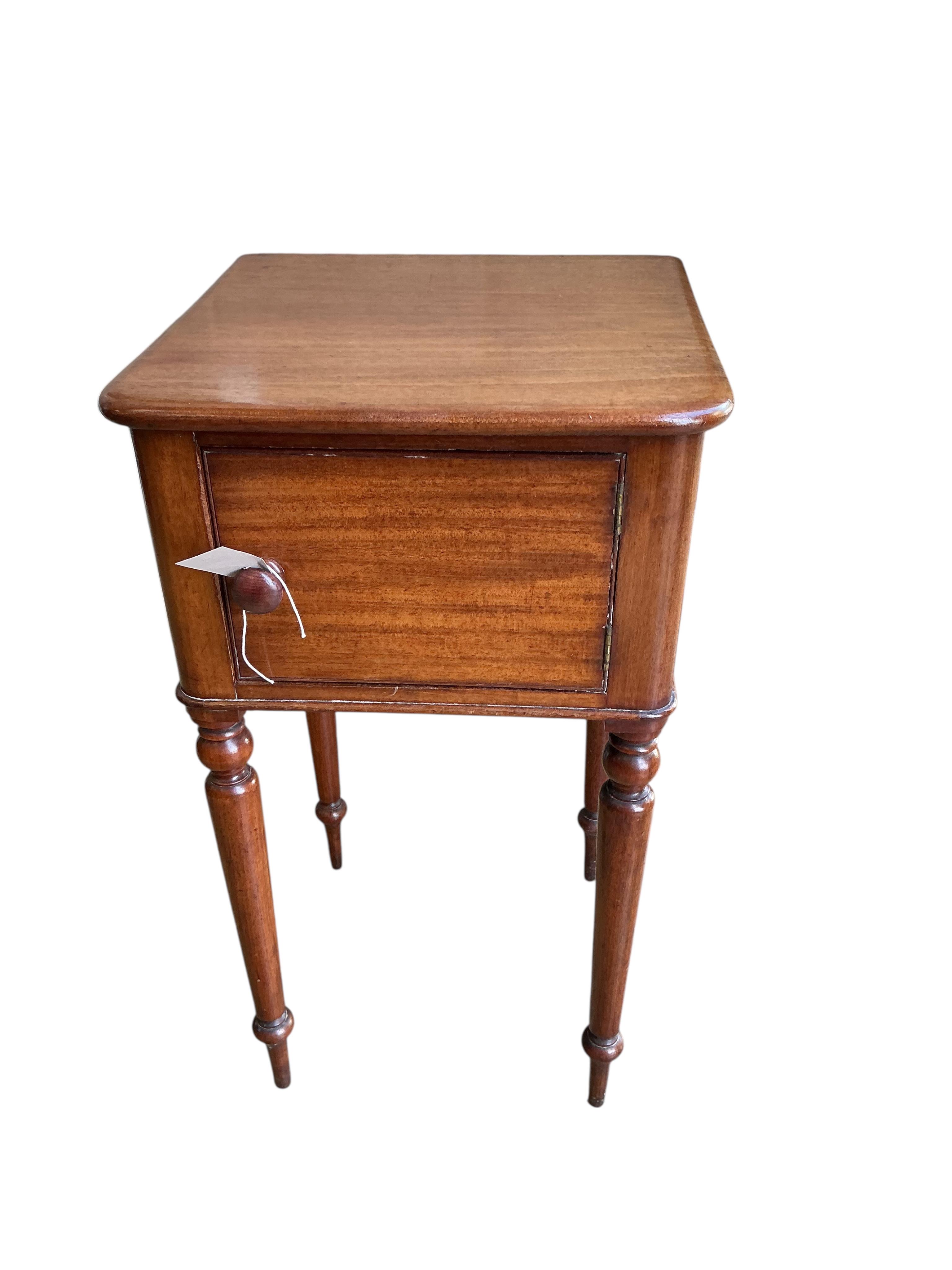 A Victorian mahogany bedside cabinet, width 42cm, depth 40cm, height 74cm